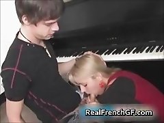 Cute french gf sucking cock on piano part6
