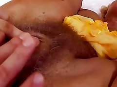 Lusty granny gets her hairy pussy fucked hard