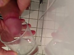 Massive cumshot in a glass