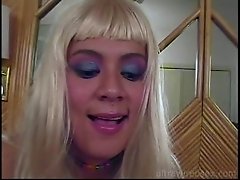 Blonde Ametuer sucks and takes a Facial