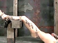Lesbian mistress has bondage session with her submissive BDSM slave
