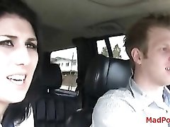 Couple in the car films their chatty fun
