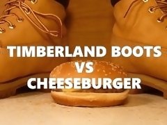 Crushing a Cheeseburger in Men's Timberland Work Boots - Teaser