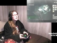 BBW Gamer Girl Drinks and Eats While Playing Resident Evil 2 Part 3