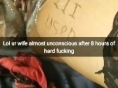 My wife after gangbang with dripping cum pussy get pregnant for sure [Cuckold. Snapchat]
