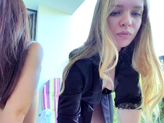 Two mesmerizing teens show off their sexy curves on webcam